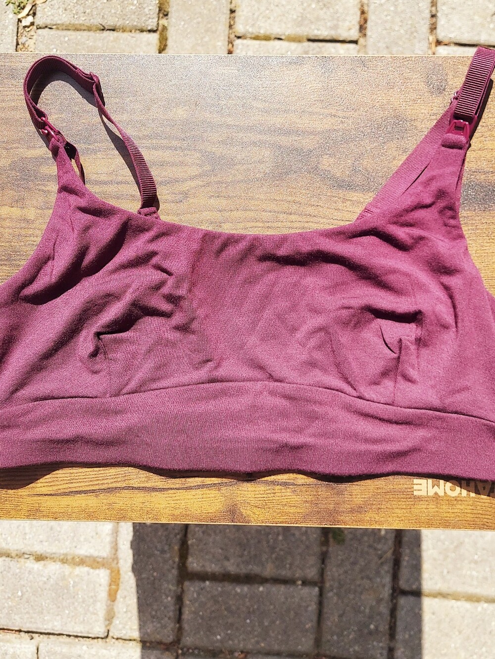 Quince Micromodal Burgundy Wireless Nursing Bra Women's Size Medium NWOT Office